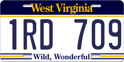 WV license plate 1RD709