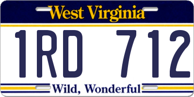 WV license plate 1RD712