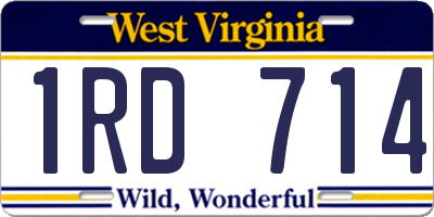 WV license plate 1RD714