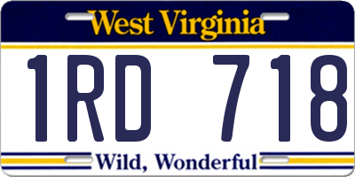 WV license plate 1RD718