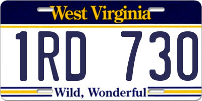 WV license plate 1RD730