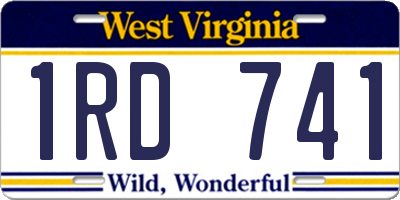WV license plate 1RD741
