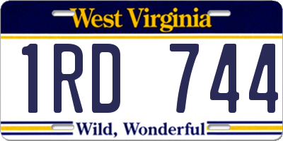 WV license plate 1RD744