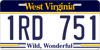 WV license plate 1RD751