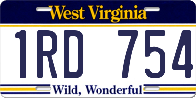 WV license plate 1RD754