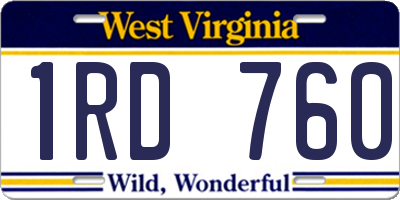 WV license plate 1RD760