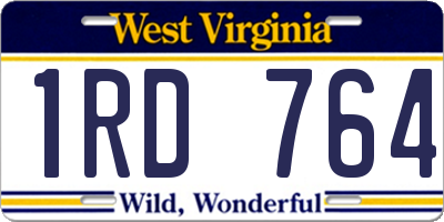 WV license plate 1RD764