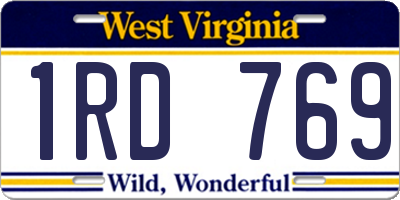 WV license plate 1RD769