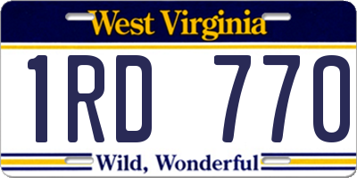 WV license plate 1RD770