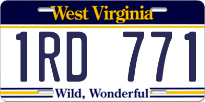 WV license plate 1RD771