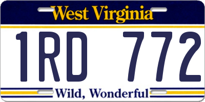 WV license plate 1RD772