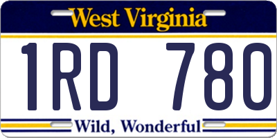WV license plate 1RD780