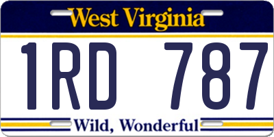 WV license plate 1RD787