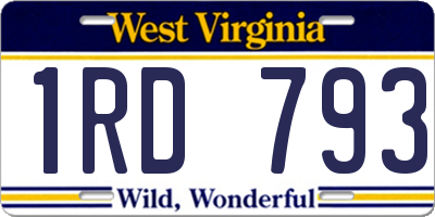 WV license plate 1RD793