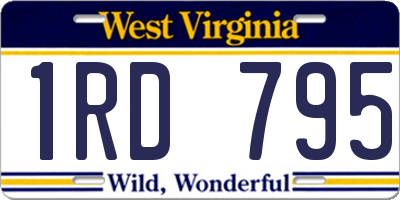 WV license plate 1RD795