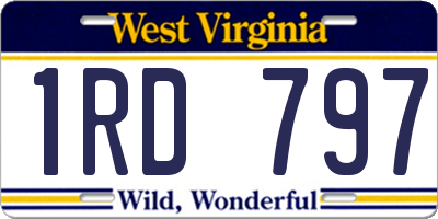 WV license plate 1RD797