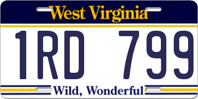 WV license plate 1RD799