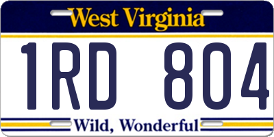 WV license plate 1RD804