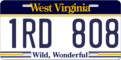 WV license plate 1RD808
