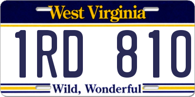 WV license plate 1RD810