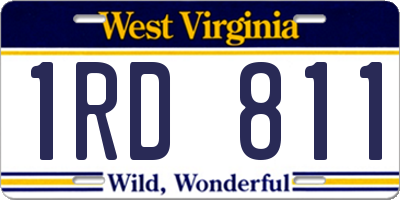 WV license plate 1RD811