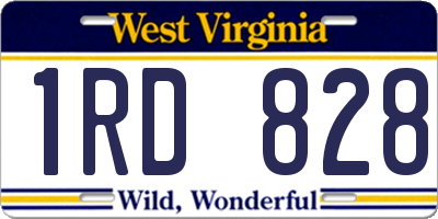 WV license plate 1RD828