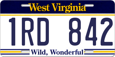 WV license plate 1RD842