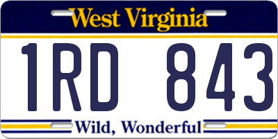 WV license plate 1RD843