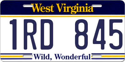 WV license plate 1RD845