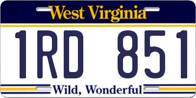 WV license plate 1RD851