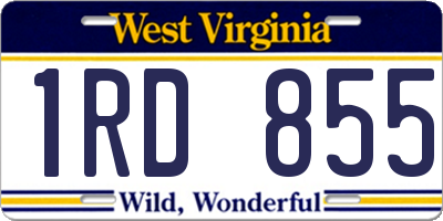 WV license plate 1RD855