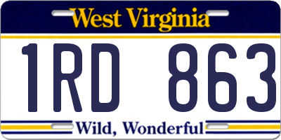 WV license plate 1RD863
