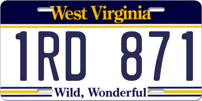 WV license plate 1RD871