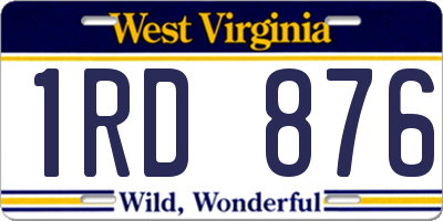 WV license plate 1RD876