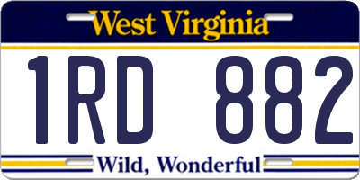 WV license plate 1RD882