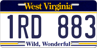 WV license plate 1RD883