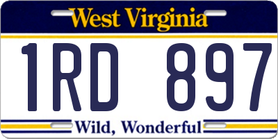 WV license plate 1RD897