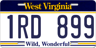 WV license plate 1RD899