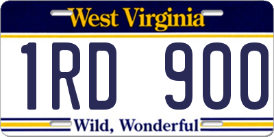 WV license plate 1RD900