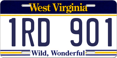 WV license plate 1RD901