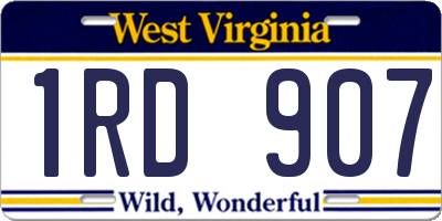 WV license plate 1RD907