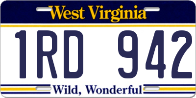 WV license plate 1RD942