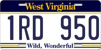 WV license plate 1RD950
