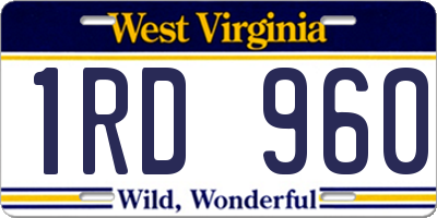 WV license plate 1RD960