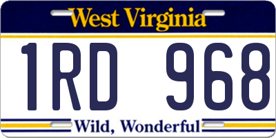 WV license plate 1RD968