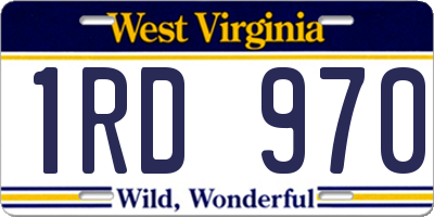 WV license plate 1RD970