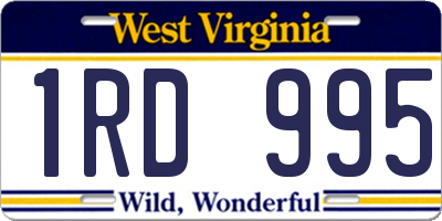 WV license plate 1RD995