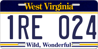 WV license plate 1RE024