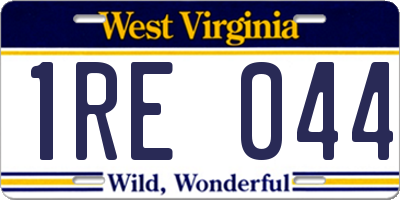 WV license plate 1RE044