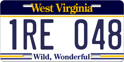 WV license plate 1RE048